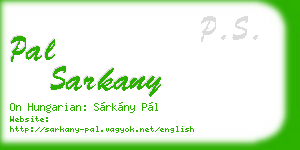 pal sarkany business card
