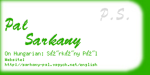 pal sarkany business card